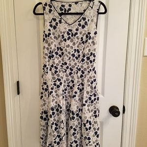 Blue and white lace coctail party dress
